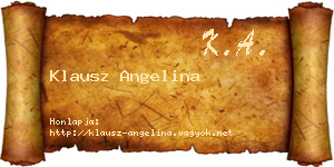Klausz Angelina névjegykártya